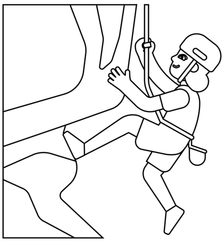 Woman Climbing Emoji Coloring Page